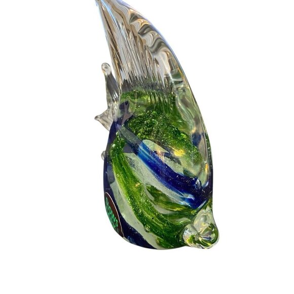 Art Glass Angel Fish Paperweight Figurine Glow In Dark 4" x 3.5" - Picture 2 of 8
